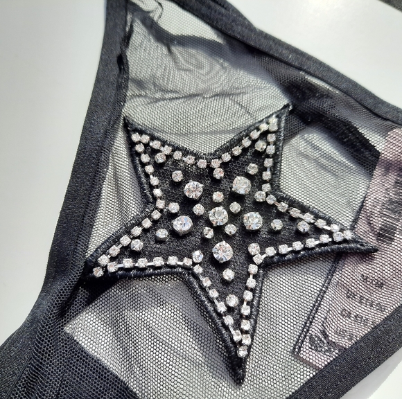 Victorias Secret VSTRING Rhinestone STAR Gem Panty - Picture 3 of 9